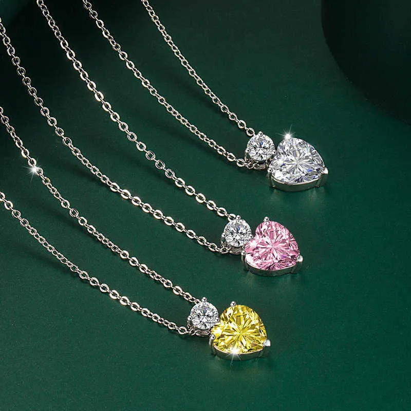 Pendant Heart-shaped Yellow Diamond Pink Diamond Necklace Pendant Accessories