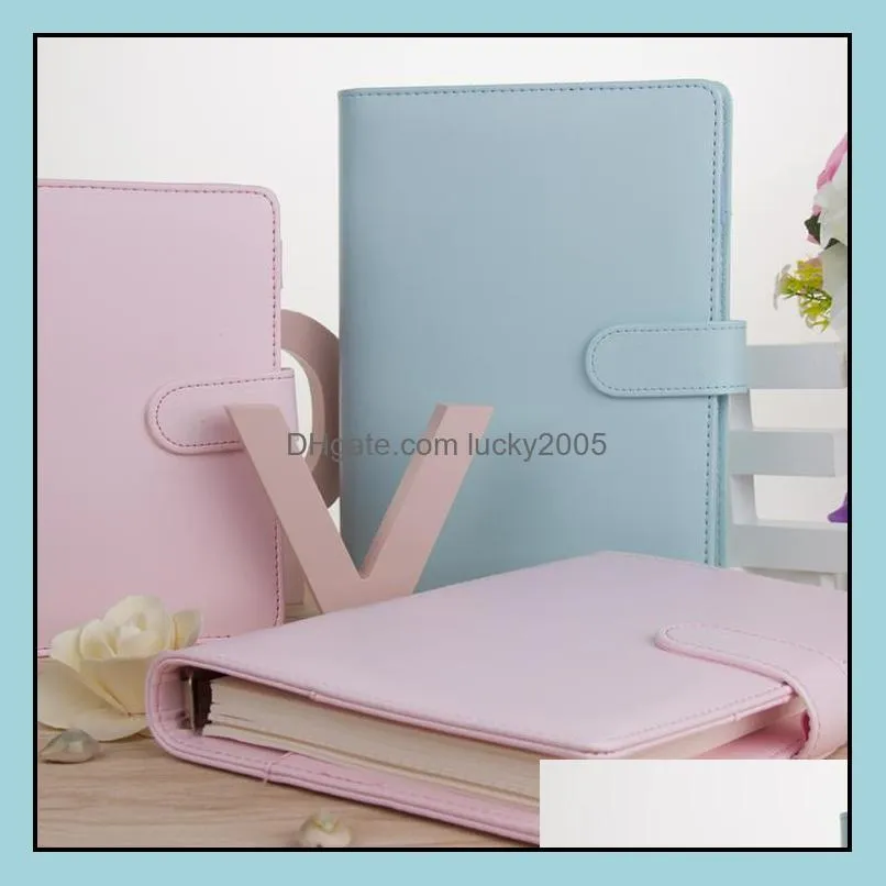 A6 Empty Notebook Binder notepads 19*13cm Loose Leaf Notebooks without Paper PU Faux Leather Cover File Folder Spiral Planners