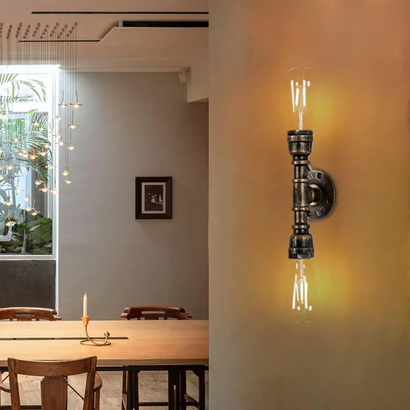 Lámpara de pared Europa y americana Retro eólica industrial Restaurante Bar Aisle Decoración de pasillo Agua creativa