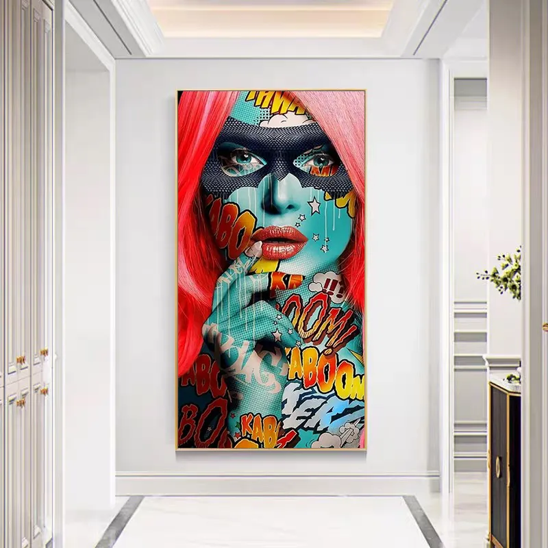 Abstract Tattooed Woman Posters and Prints Portrait Art Canvas Paintings Wall Art Pictures for Living Room Home Decor Cuadros (No Frame)
