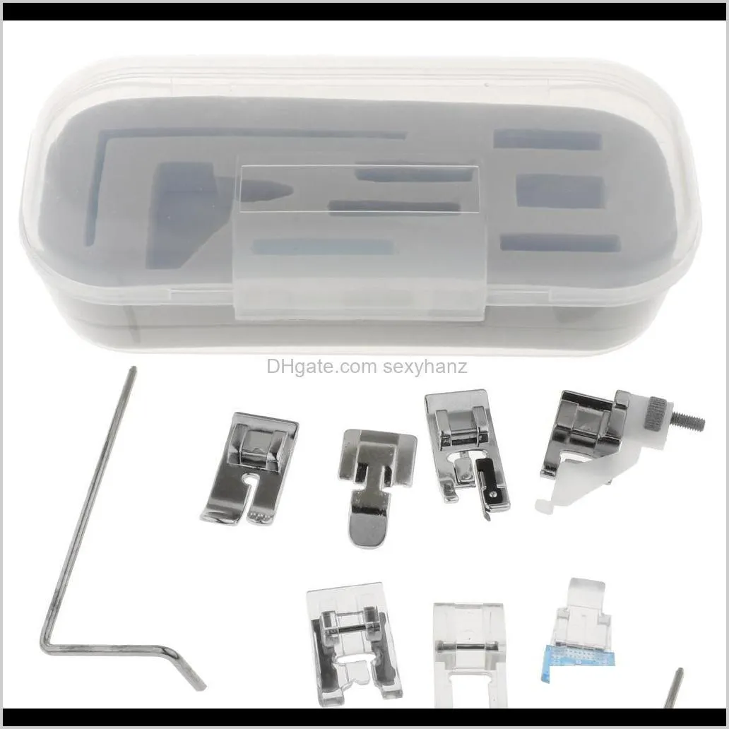 8 pieces multi function domestic sewing machine presser foot feet set with plastic case