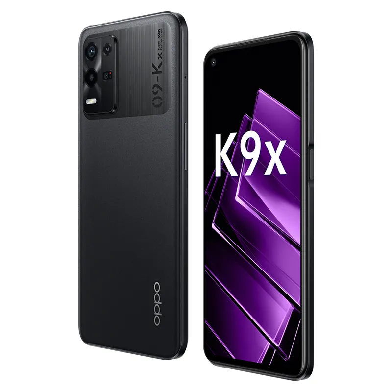 Original Oppo K9X 5G Mobiltelefon 8GB RAM 128GB 256GB ROM Octa Core MTK dimension 810 Android 6.49 "90hz LCD Fullskärm 64.0mp 5000mAH Fingerprint ID Smart Cellphone