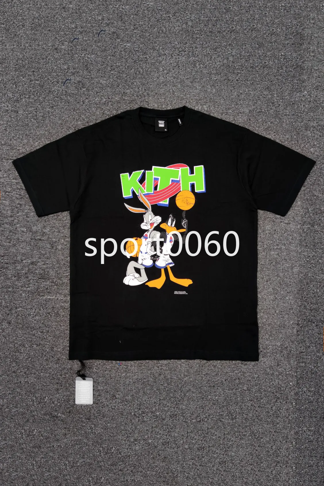 Kith Cracked Printed Bugs Bunny Basketball Series Joint Name High Street Beauty Trendy Men and Women round Neck Loose Short Sleeves T-shirt