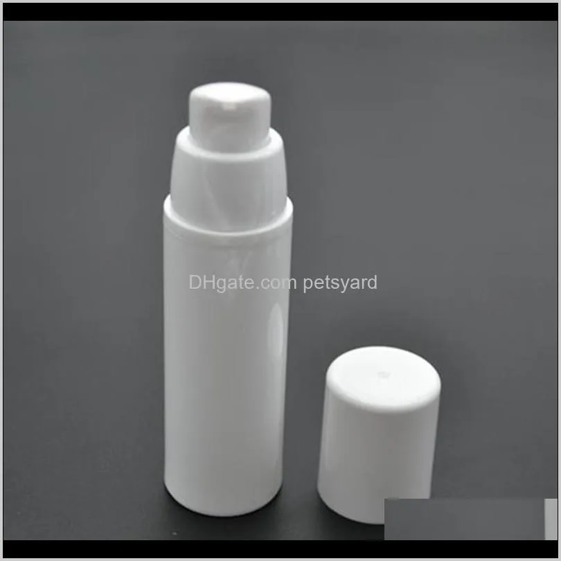 20pcs airless pump bottles cosmetic packaging sample container white empty lotion plastic cream vacuum bottle 15ml 30ml 50ml