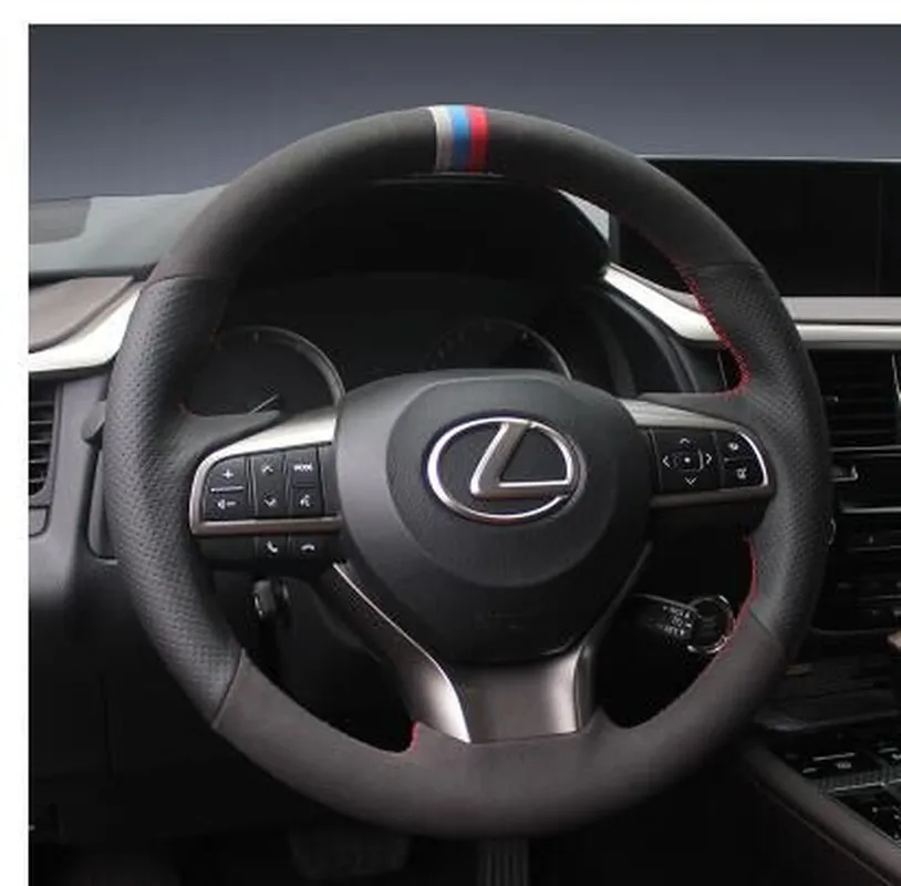 Housse de volant de voiture en cuir personnalisée, cousue à la main, antidérapante et respirante, pour Lexus NX200/ es300 /240/ rx270 is /ls /gs, DIY