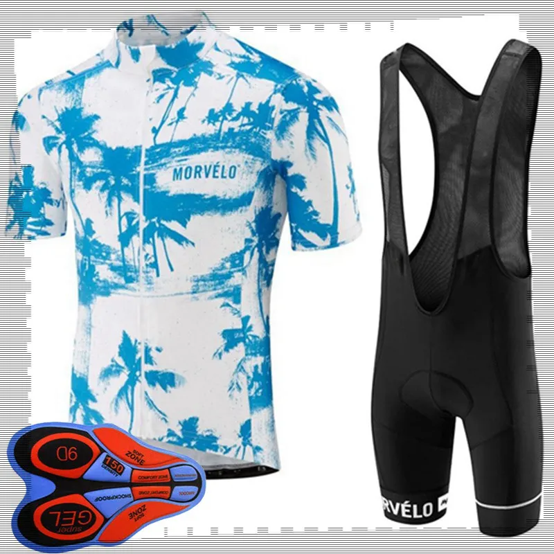 Pro team Morvelo Cycling Short Sleeves jersey (bib) shorts set Mens Summer Traspirante Abbigliamento da bicicletta da strada MTB bike Outfits Uniforme sportiva Y21041543
