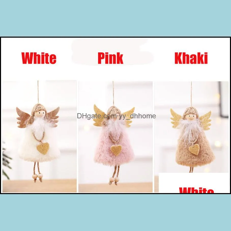 Christmas Hanging Ornaments Angel Plush Doll Toys Xmas Tree Pendants Child Cute Doll Gift Creative Home Decoration Crafts JK1910
