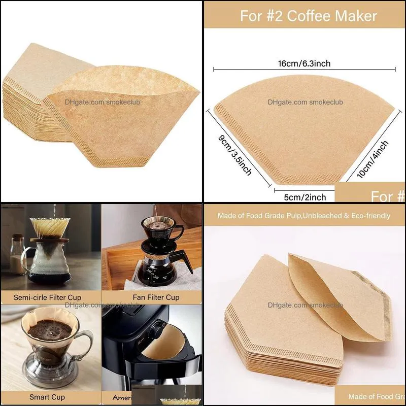 Coffee Filters 200 Piece Set No. 02 Filter Cone Paper Natural Unbleached