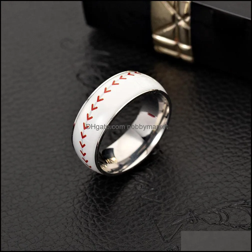 New Football Basketball Sports Rings For Women Men baseball softball Rugby stainless steel finger Rings Fashion Jewelry Gift