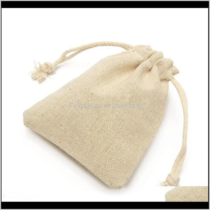 50pcs small bag natural linen pouch drawstring burlap jute sack with drawstring packaging bag jewelry pouches