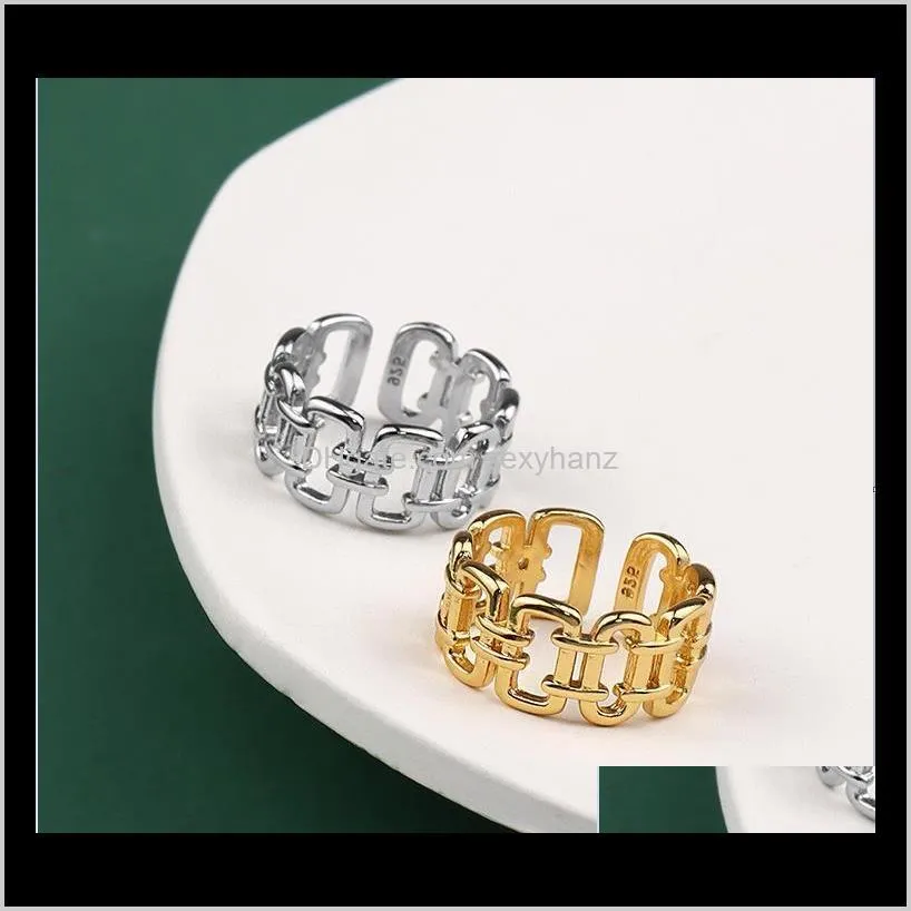 european and american new fashion electroplating process creative hollow out geometric modeling design girl`s opening ring