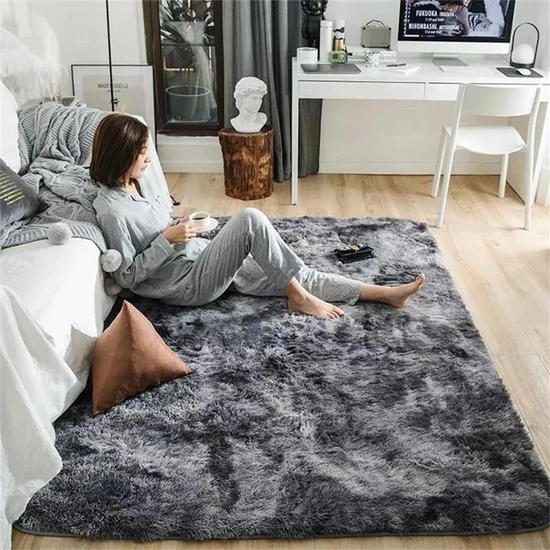 Tapijten Super Soft Silk Wool Rug Indoor Modern Shag Area Silky Tapijten Slaapkamer Vloer Mat Baby Nursery Children Tapijt