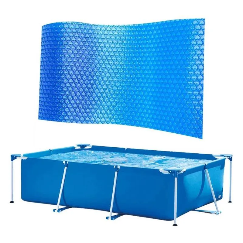 Ombre Fin de saison Vente Bâche Solaire Piscine Couverture Isolation Thermique Protection Couvre Film Pour Intérieur Cadre Extérieur