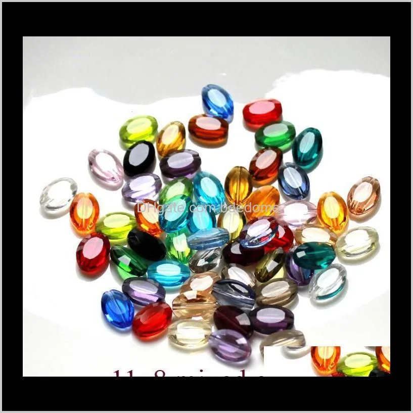 multicolor 50pies/ bag diy exquisite crystal glass beads oval flat faceted beads handmade necklace jewelry findings bracelet beads