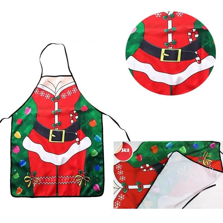 Julförkläde Sexig Santa Clause Förkläde Polyester Kök Förkläde God jul Party Supplies Xmas Decor RRD8587