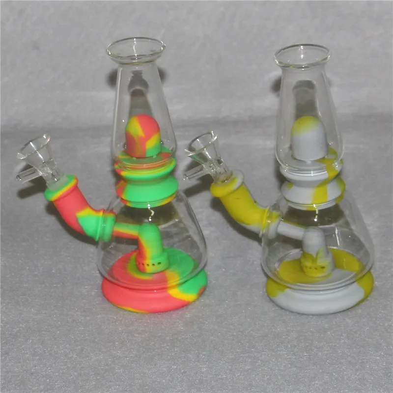 Silicone Water Pipes Hookahs Bong with bowls 4mm quartz banger nails smoking accessories glass pipe recycler dab rigs