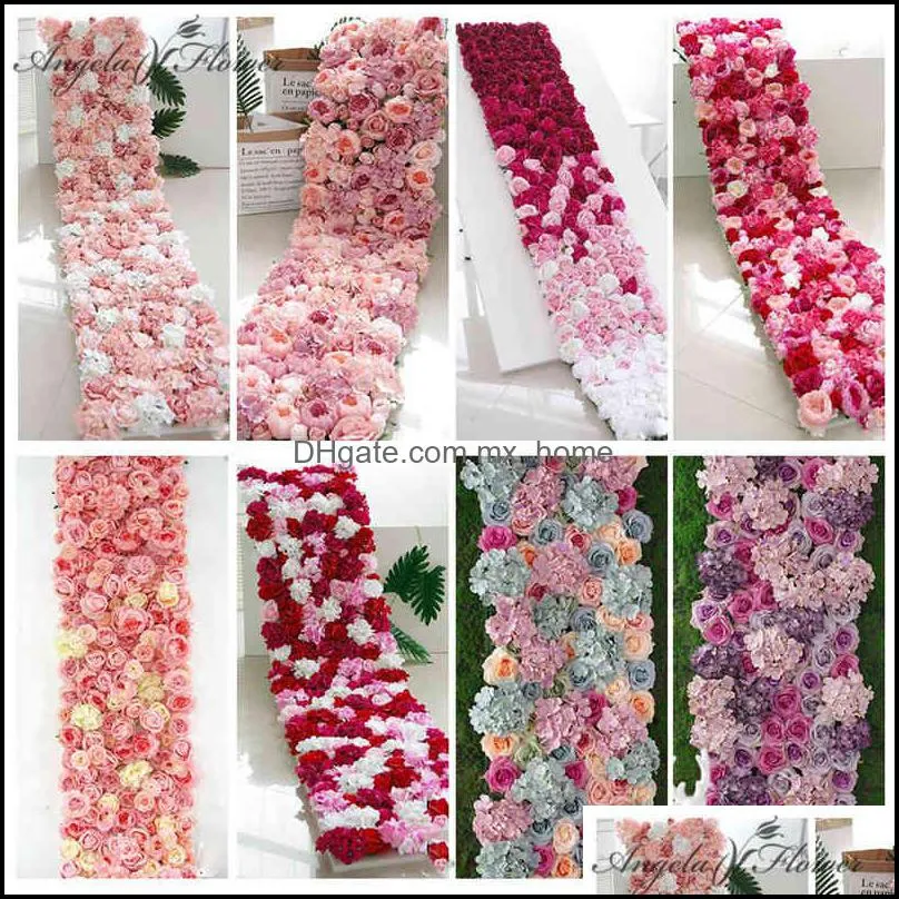 Fleurs décoratives couronnes fournitures de fête de fête maison jardin fleur mur artificiel Bruiloft fond arc décor pièce plantes Etalage P