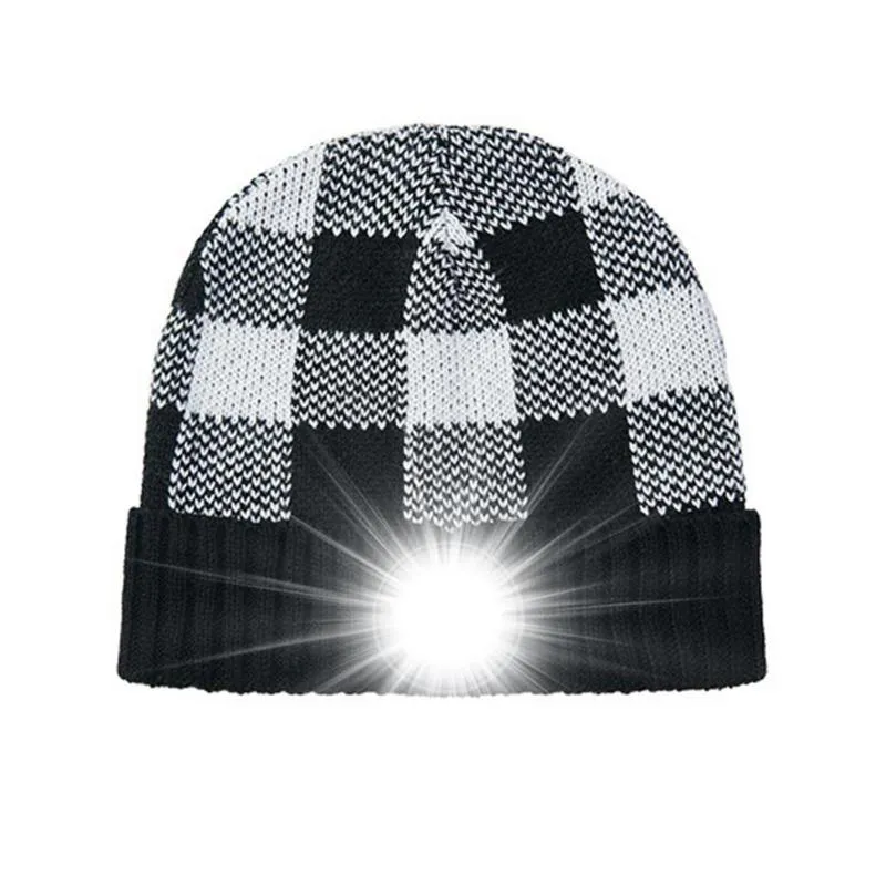 Cappellini da ciclismo Maschere Cappello a cuffia con luce Berretto per faro a LED lavorato a maglia unisex Faro ricaricabile USB Regali caldi invernali per uomo Papà Lui Wome