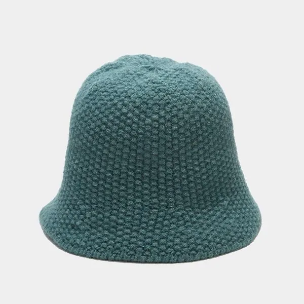 Cotton Fisherman Sweater Womens Bucket Hat Simple Wool Fisherman