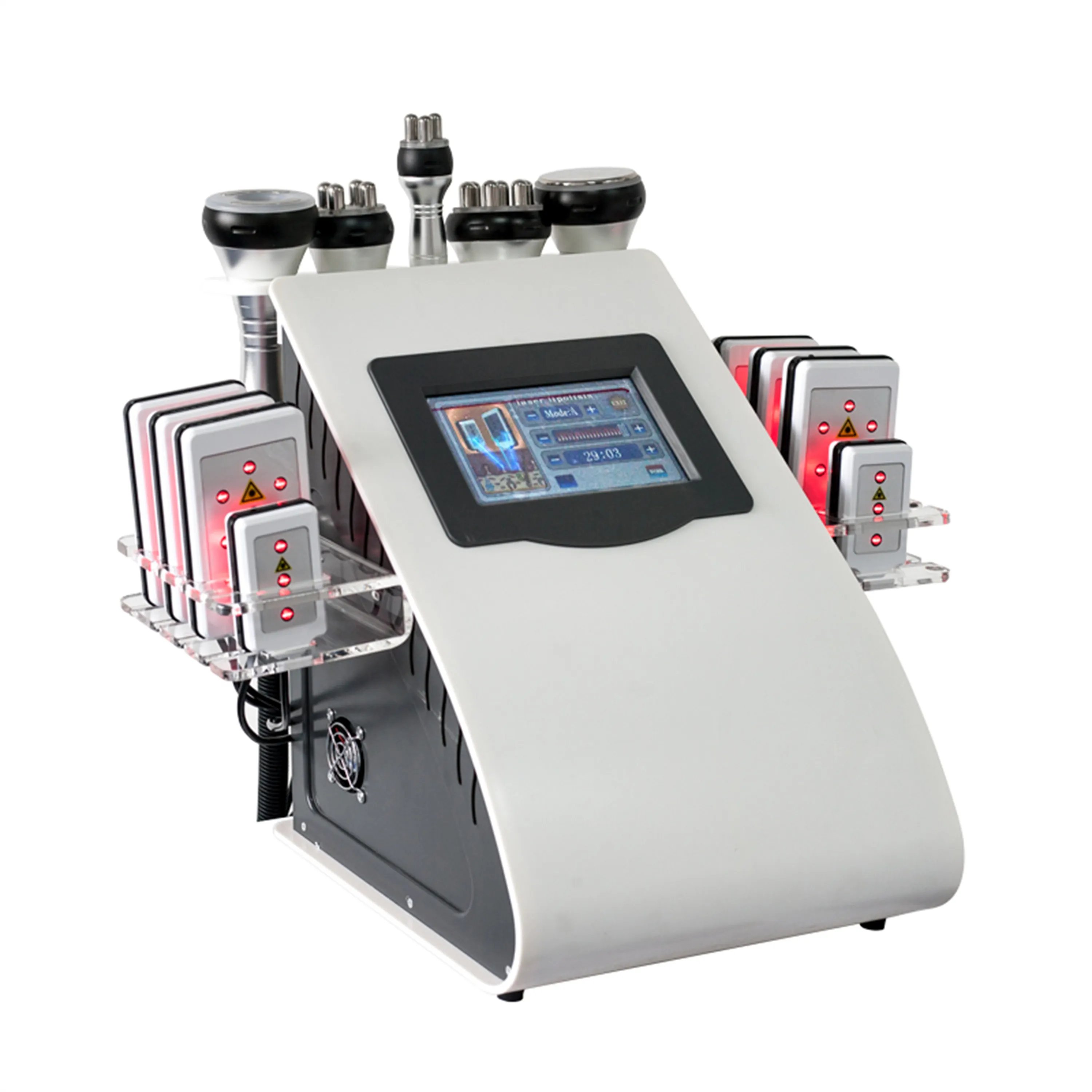 Draagbaar 6 in 1 40k ultrasone cavitatie afslank vacuüm radiofrequentie pressotherapie 8 pads verbrand laser lager diode rf gewichtsverlies lichaam spa schoonheid machine