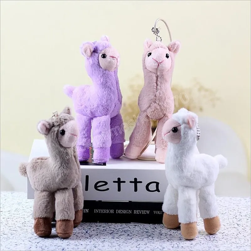 Милые маленькие плюшевые игрушки alpaca llama фаршированные кулон рюкзак для детской игрушки рождественский подарок 18см