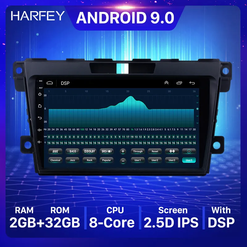 Car DVD Multimedia Player Android 10.0 2 Din Radio para 2007-2014 Mazda CX-7 9inch GPS Bluetooth com vídeo SD 1080P