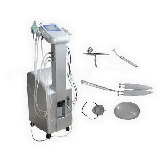 Professionele 6 in 1 zuurstofstraal Peeling Gezichtszuurstofinjector Acne Removal Huidverzorging Zuurstof Jet Machine met Bio Handvat voor Salon Kuuroord Gebruik