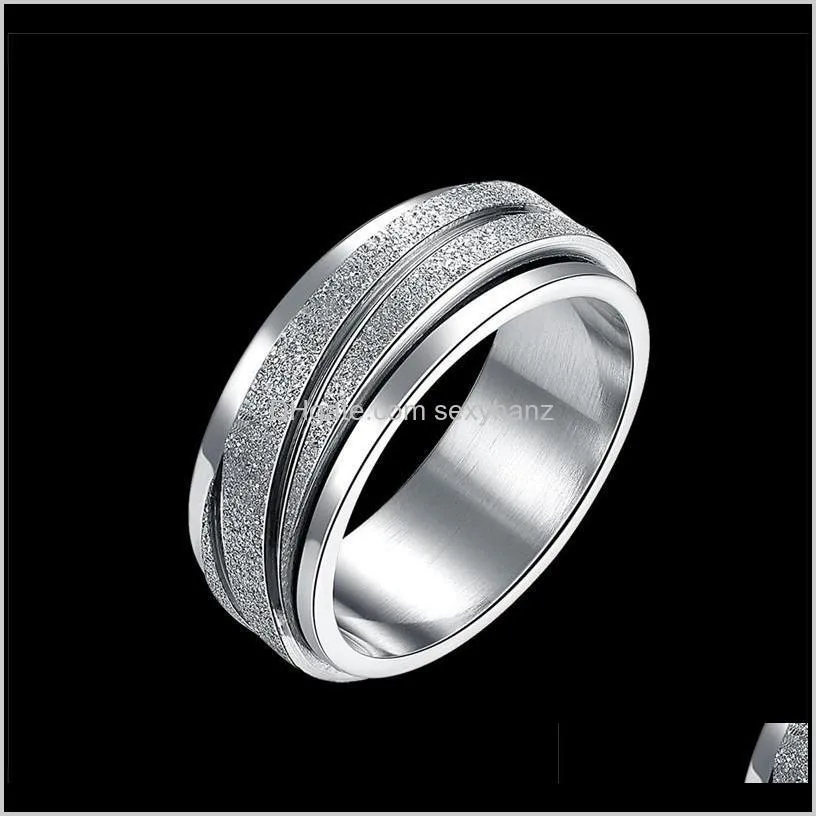 fashion titanium rotate rotation men ring band eternity male for engagement wedding jewelry r4637