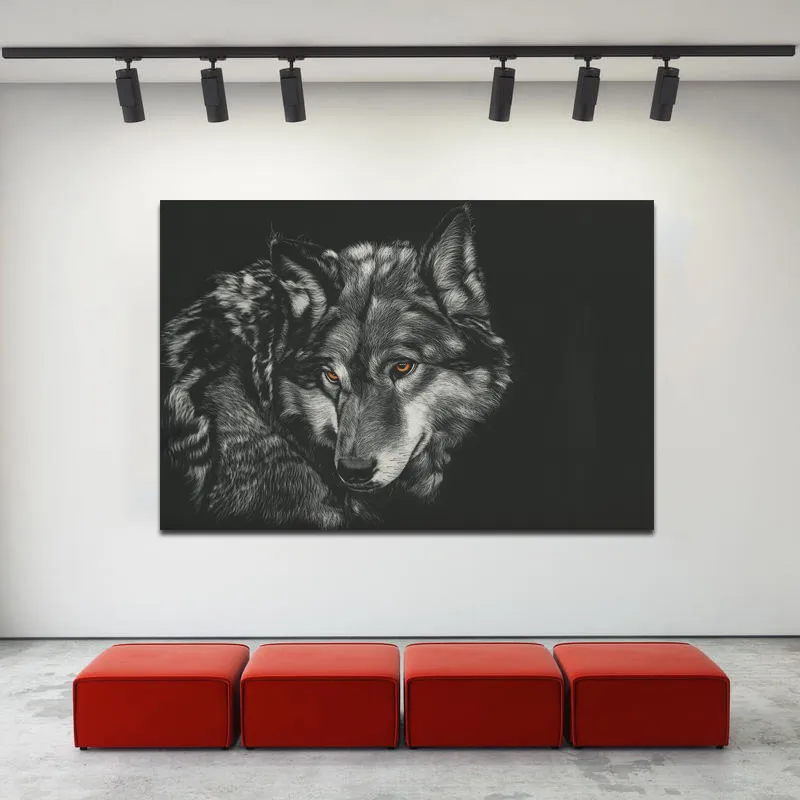 Dekorative Malerei Leinwand Kunst Schwarzer Wolf Tier Bilder Poster Druck Wand Kunst Malerei Für Wohnzimmer Cuadros