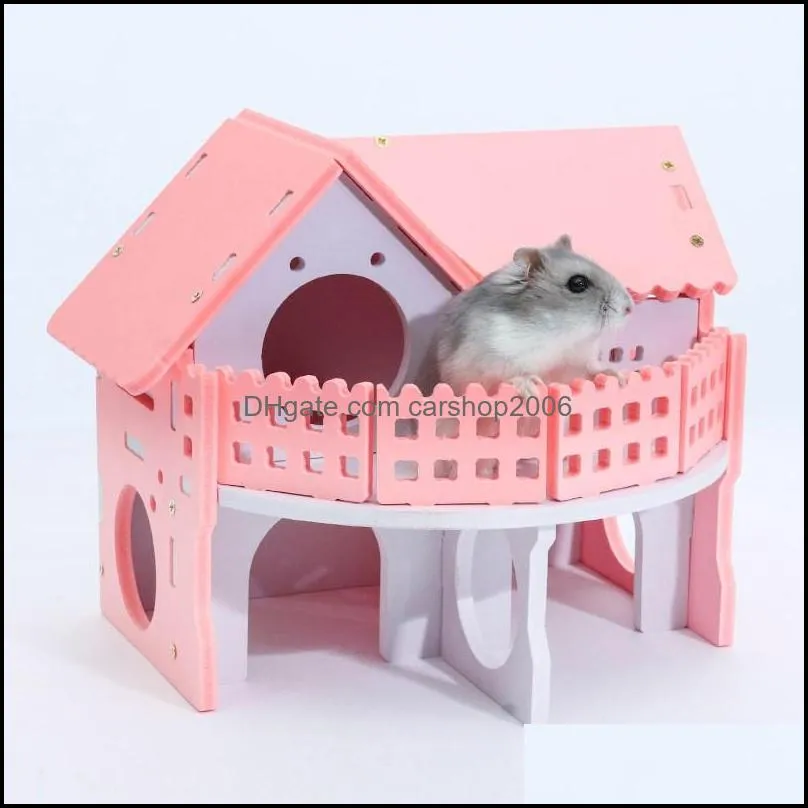 New Mini Small Hamster Nest Rabbit Hedgehog Pet Log Cabin Animal Sleeping House Supplies GWA10416