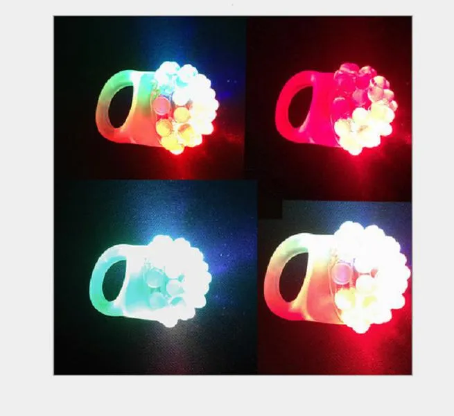 2021 Flashing Bubble Ring Rave Party Blinking Soft Jelly Glow Hot Selling!Cool Led Light Up