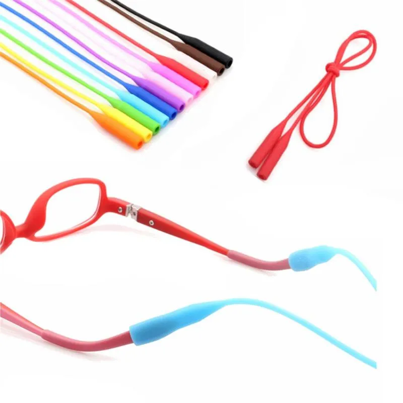 Marcos de gafas de sol 2 unids Gafas de silicona Correas Cadena Deportes Banda Cordón Titular Elástico Anti Slip String Cuerdas