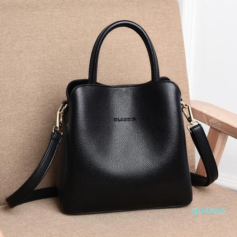 Akşam Çanta 3 Katmanlar Büyük Kapasiteli Kadınlar Lüks Tasarımcı Kaliteli Deri Çanta Casual Tote Çanta Bayanlar Omuz Crossbody Bolso