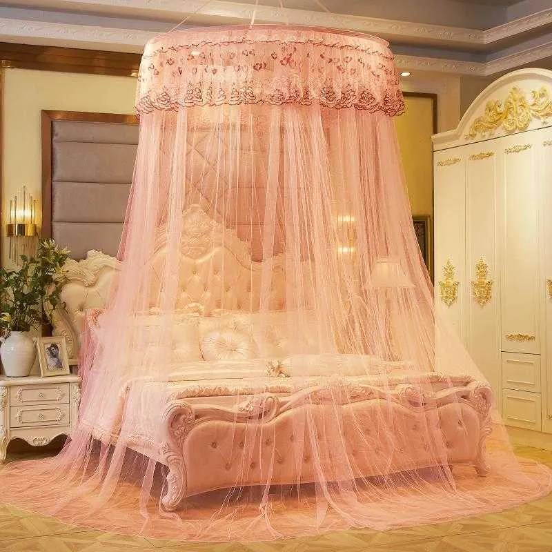 Kid Bed Canopy Bedcover Moskitiera Netto Zasłona Pościel Romantyczny Dziewczynka Okrągła Kopuła Namiot Bawełna