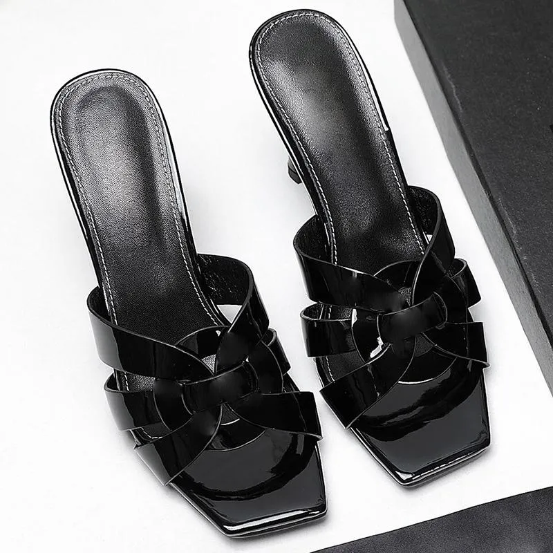Sandal designer summer high heels go out one line slippers horseshoe fashion style open toe versatile women`s shoes