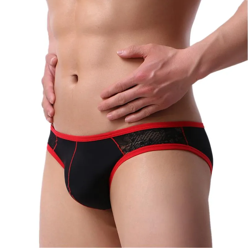 Underpants Sexy Homens Underwear Silk Silk Ultra Fino Homens Briefs  Calcinhas Cueca Low Rise Slips Hombre Retalhamento Respirável Lingerie De  $81,48