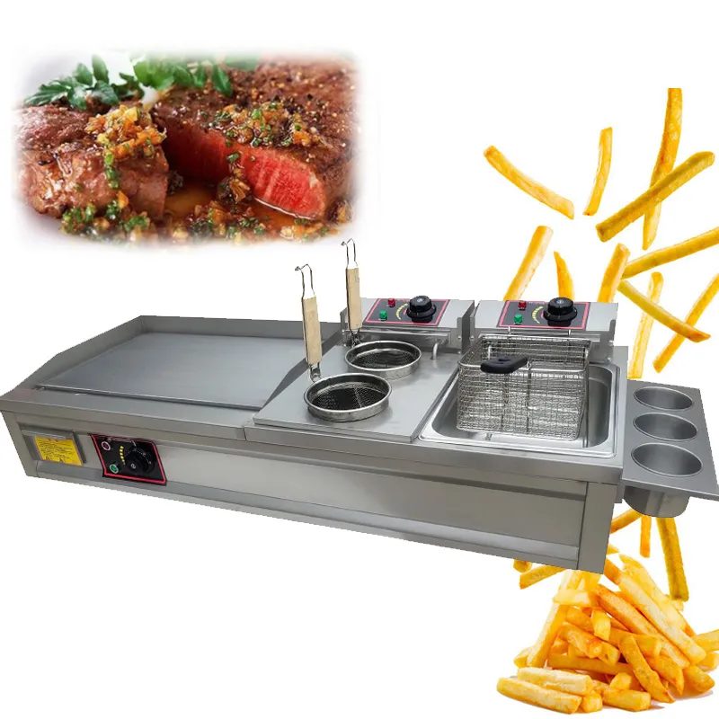 Machine à frire électrique multifonctionnelle, gril Teppanyaki, Machine de fabrication de calmar, friteuse