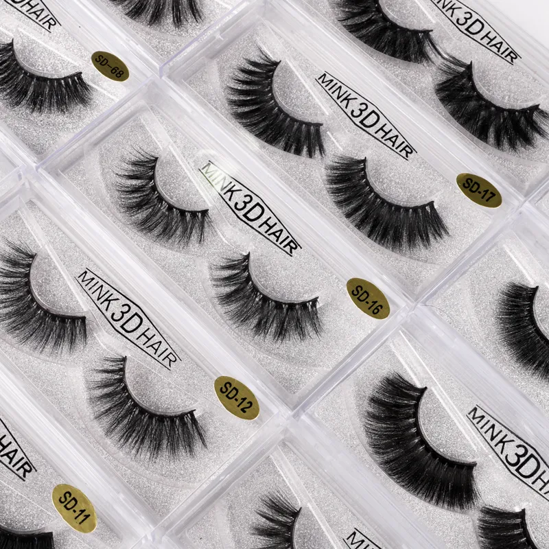 Makeup Eyelashes 3D Faux Mink Lashes Fluffy Soft Wispy Volume Natural long Cross False Eyelash Reusable Lash