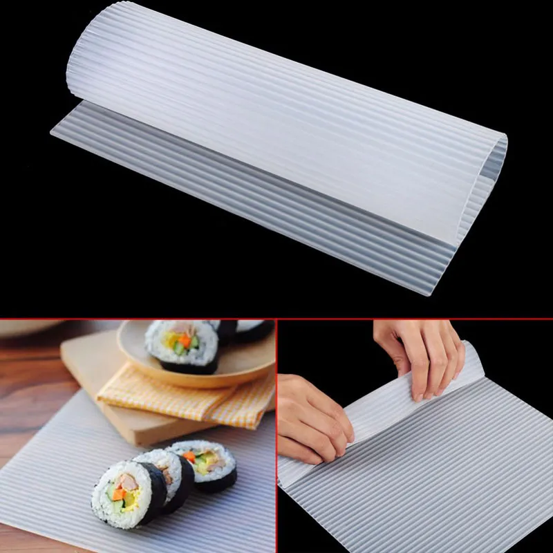 Washable Reusable Sushi Roll Mold Mat Japanese Food Sushi Rolling Roller Silicone Rice Rolling Maker Cake Roll Mold QW9104