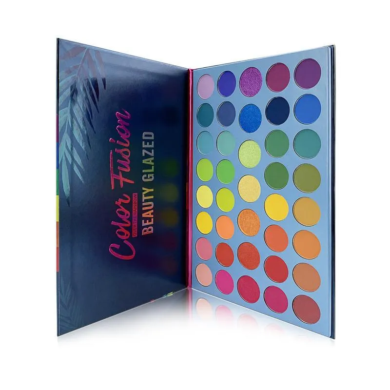 Palette de fard à paupières 39 couleurs, plateau de maquillage arc-en-ciel, surbrillance fluorescente, disque d'ombre à paupières mat