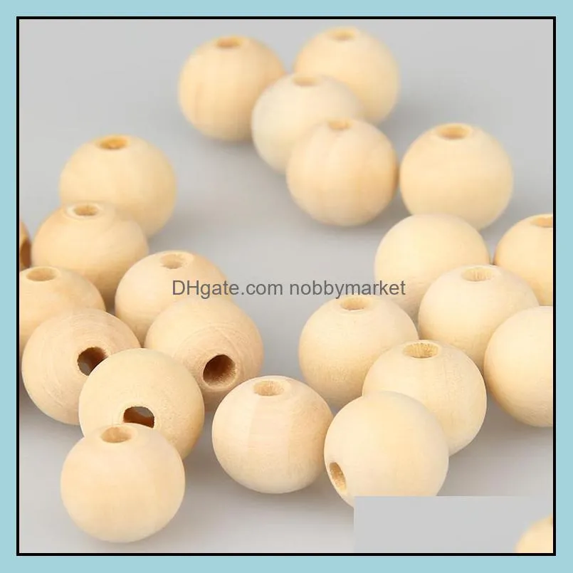 Natural Wood Color Round Wooden Beads 20mm 15mm 12mm 10mm High Quality Lead-free Wooden Beads DIY Jewelry Accessories Wholesale