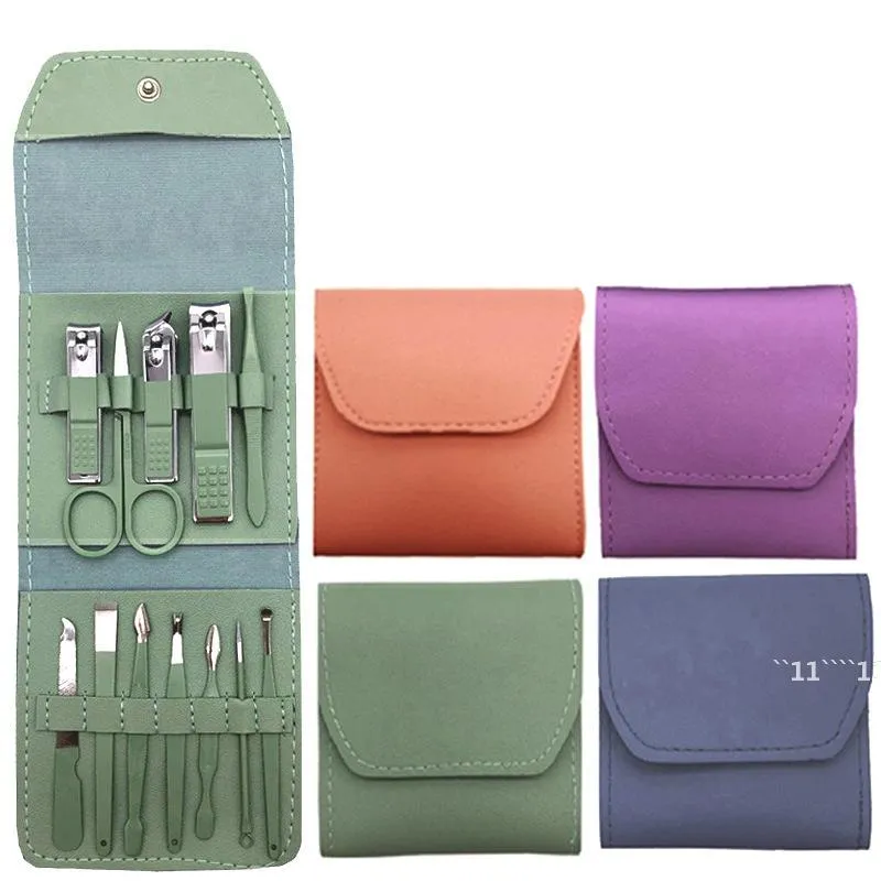 Set di tagliaunghie da 12 pezzi portatile per ragazze, set di strumenti per manicure e pedicure professionale RRF12478