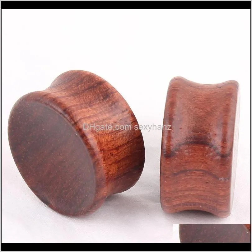 body jewelry tiger wood concave ear plug mix 6-22mm 36pcs cheap sales piercing tunnel and plugs gauges