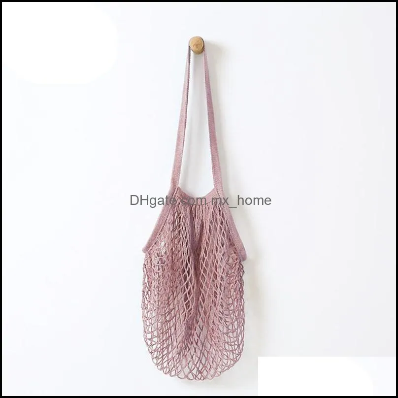 Hanging Baskets Kitchen Fruits Vegetables Bag Reusable Grocery Produce Bags Cotton Mesh Ecology Market String Net Shopping Tote