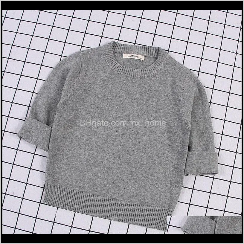boys girls solid sweaters soft o neck autumn spring children`s sweater baby girl clothes cotton knitted kids pullover 1-6y 201103