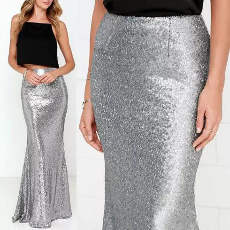 Plus size online maxi skirt sequin