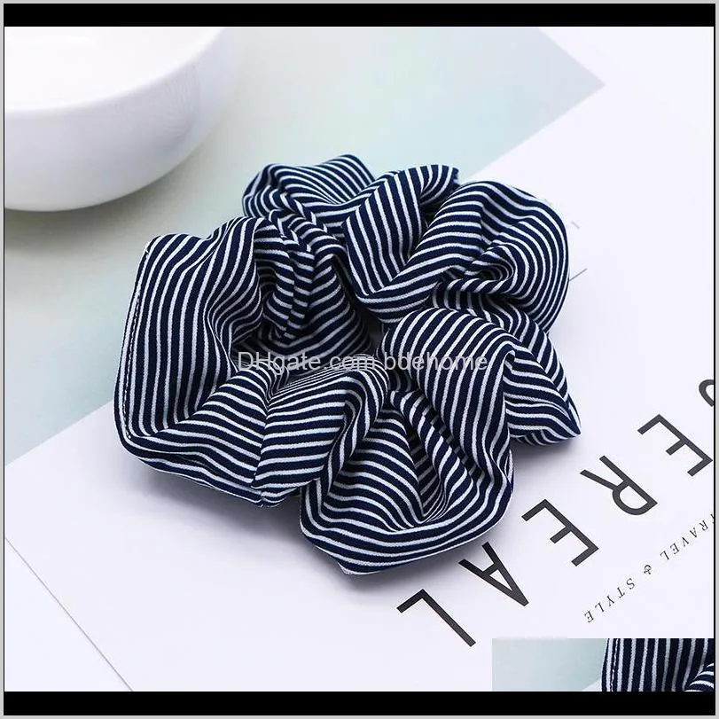 light color stripe elastic hair scrunchies for female wholesale cute kawaii baby headband cloth hair accessories