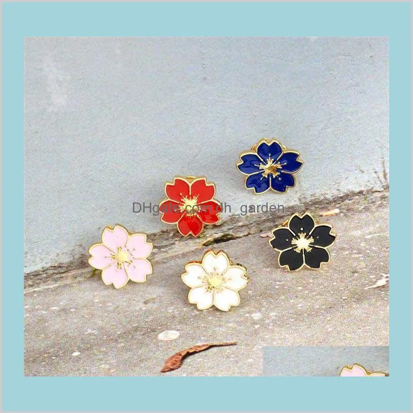 cherry flower gold color brooch pin buttons pins pin badges for bags japanese style jewelry gift for girls brooch