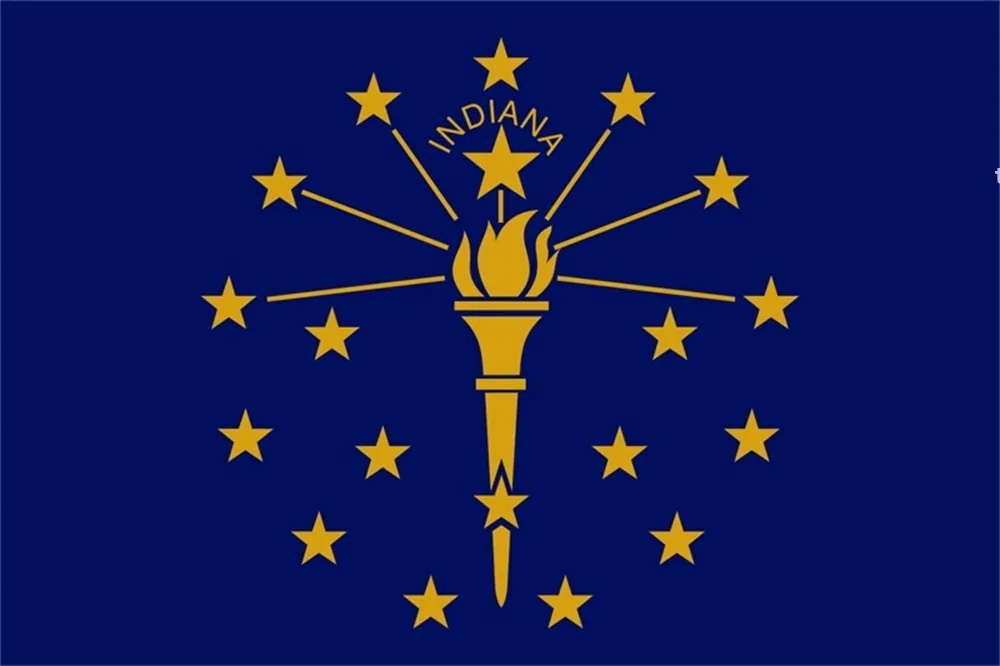 3x5 FTS 90 * 150 cm Amerika Birleşik Devletleri Indiana Eyalet Bayrağı% 100 Polyester Afiş Bayrakları Eyalet Direkt Fabrika RRD13299