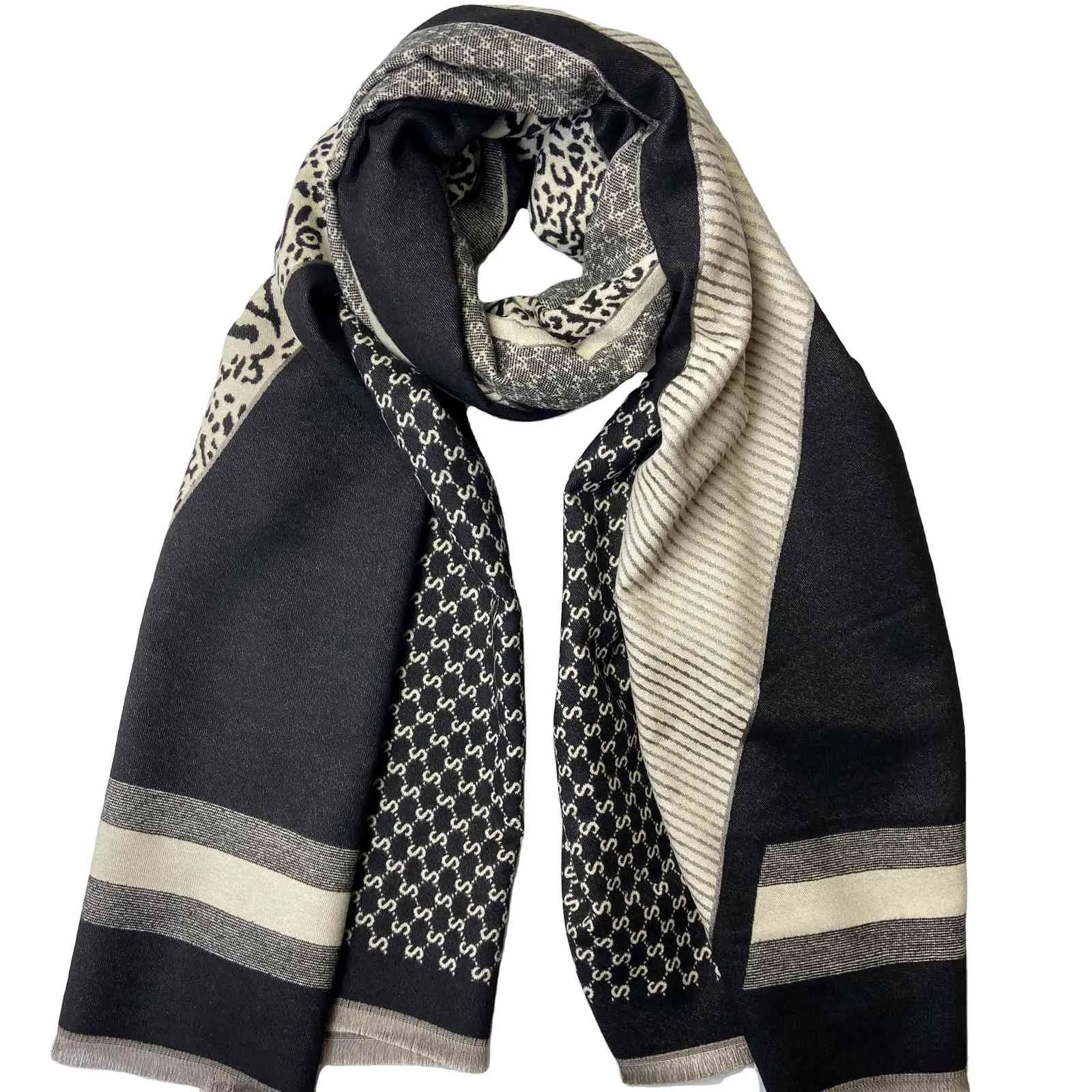 2021 mode Style lettre léopard motif écharpe écharpe pour hommes hiver écharpe femmes